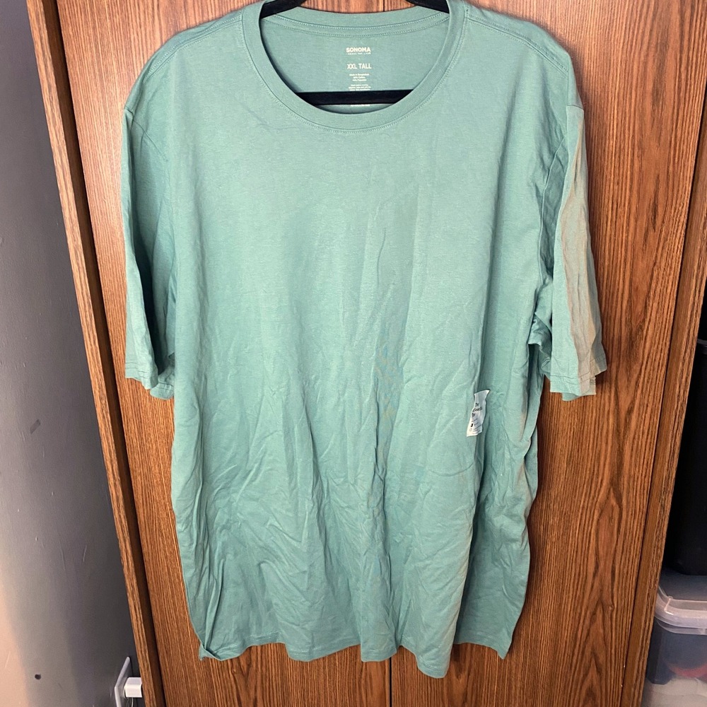 Sonoma The Essential Tee Mens XXL Tall Green Short Sleeve Crewneck T-Shirt